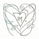 initials and heart themed tattoo tattoo design idea