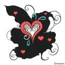 j with 2 hearts connected tattoo design idea