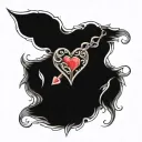 j with 2 hearts connected tattoo design idea