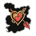 j with 2 hearts connected tattoo design idea