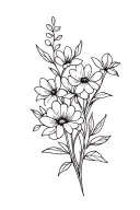 march and January flowers intertwined tattoo design idea