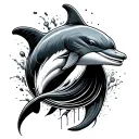 dolphin waves tattoo design idea