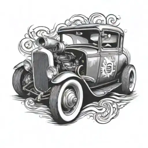 hot rod tattoo design idea