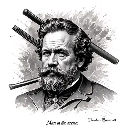 stoic / subtle "Man in the arena" by Theodore Roosevelt quote inspired image tattoo design idea