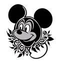 Mickey Mouse head outline filled with Moana tribal designs  tattoo design idea