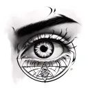 zuko burn scar on eye exact replica from avatar the last airbender with a sri yantra overlayed on top tattoo design idea