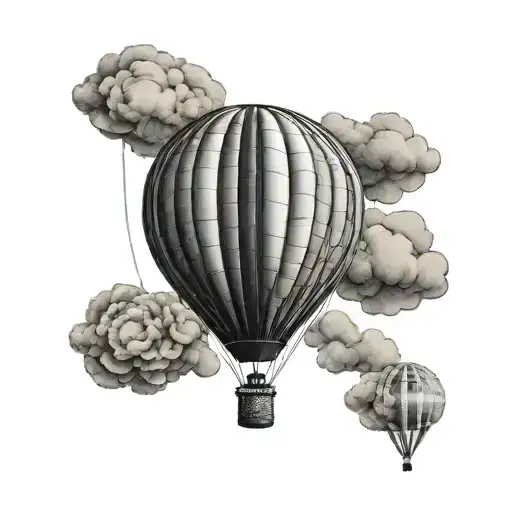 hot air balloon tattoo design idea