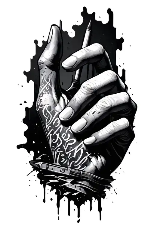 i want to write Built from the wreckage on the back of my hand with some small artistry design tattoo design idea