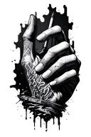 i want to write Built from the wreckage on the back of my hand with some small artistry design tattoo design idea