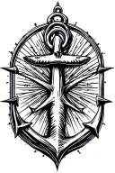 shark compas anchor  tattoo design idea