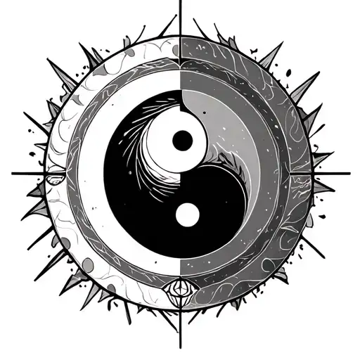 sobriety triangle enclosed in a circle with yin yang tattoo tattoo design idea