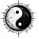 sobriety triangle enclosed in a circle with yin yang tattoo tattoo design idea