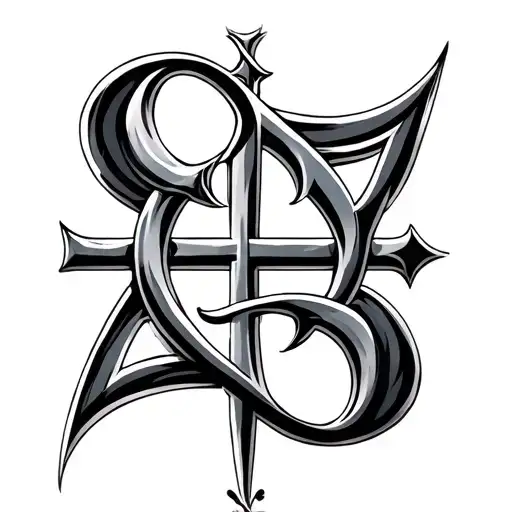 chi rho alpha and omega tattoo design idea