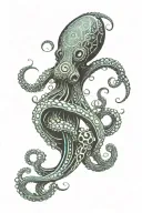 octopus mushrooms dna helix tattoo design idea
