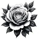 Generates a floral image in Black & Gray: a design of realistic roses and peonies that starts at the top where tattoo design idea