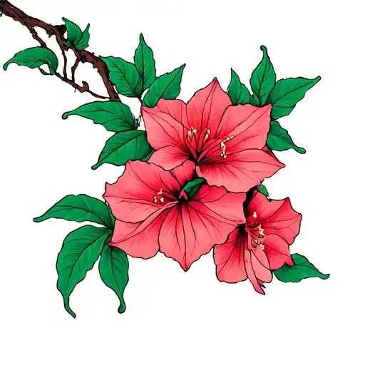 blooming bougainvillea vine wrapping tattoo design idea