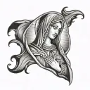crying Virgin Mary hand tattoo tattoo design idea