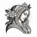 crying Virgin Mary hand tattoo tattoo design idea