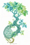 Celtic tree of life colour tattoo tattoo design idea