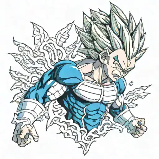 ultra ego vegeta dragon ball tattoo design idea