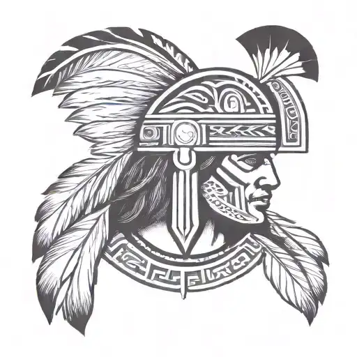 Design a Mapuche warrior tattoo representing strength and courage tattoo design idea