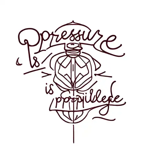 "pressure is a privilege" tattoo design idea