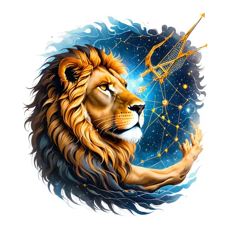 leo and sagittarius constellation tattoo design idea