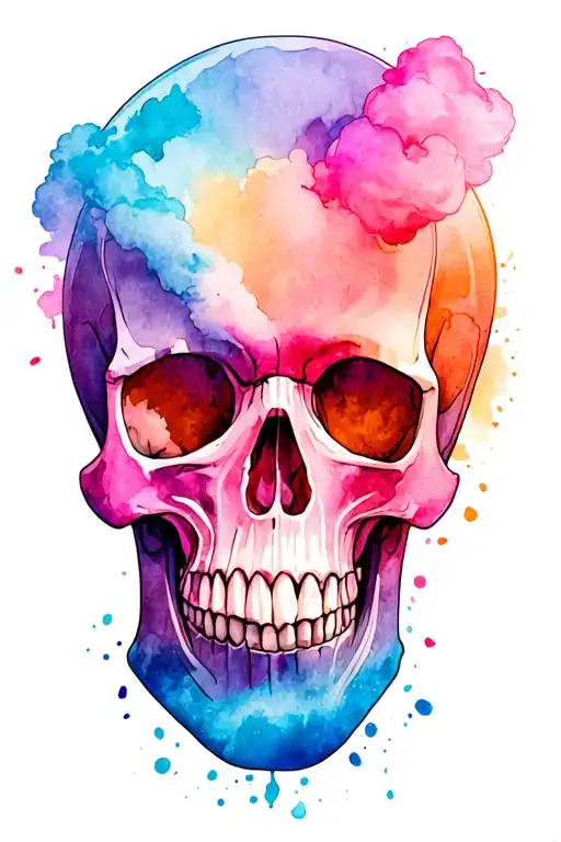 "Skull" Cotton Candy tattoo design idea
