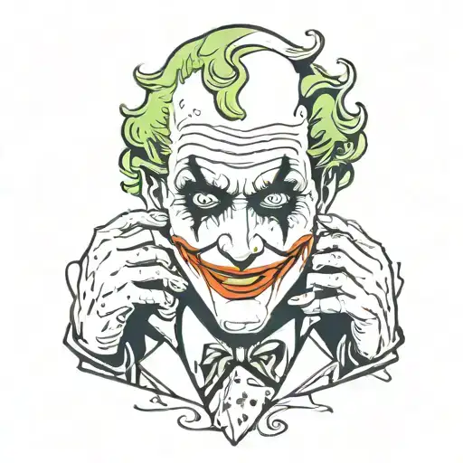 a joker holding a joker card featuring tattoo design idea