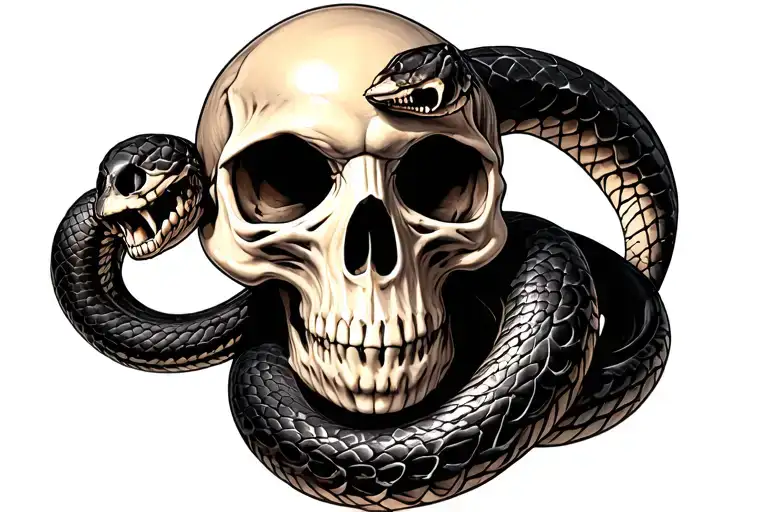 death eater skull and snake tattoo design idea
