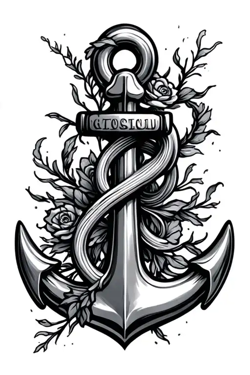 Anchor with an infinity sign tattoo design idea