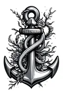 Anchor with an infinity sign tattoo design idea