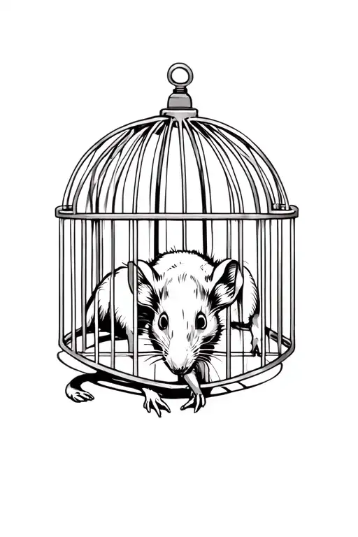 a zombie rat in a cage tattoo tattoo design idea