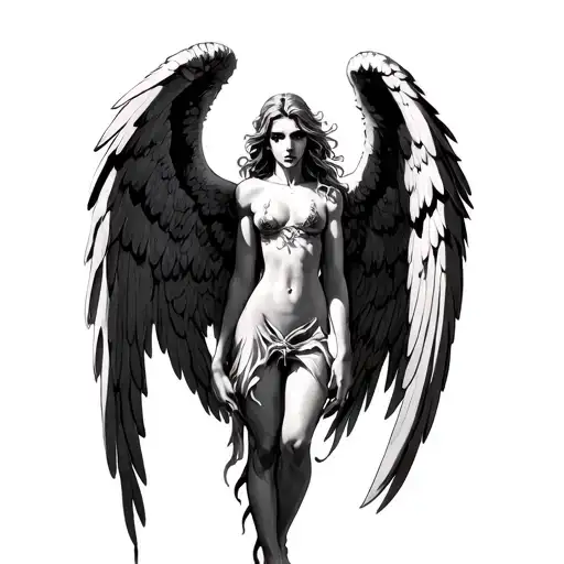 Fallen Angel (Lucifer) tattoo design idea