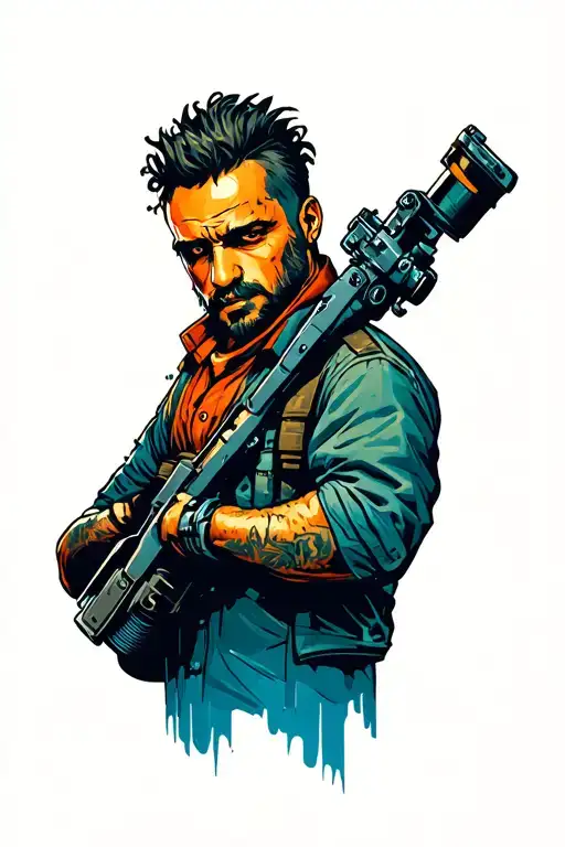 mad max themed mechanic tattoo design idea