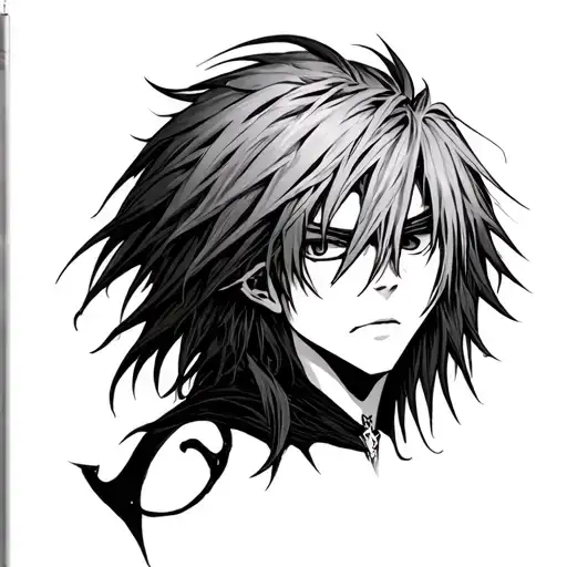 L from Deathnote anime tattoo design idea