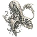 bio mechanical ripped skin tattoo design idea