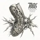 bio mechanical ripped skin tattoo design idea