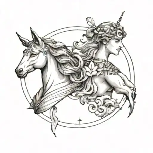  greek mythology good: Apollo and Artemis, minimalist small tattooe, symbols prefer  tattoo design idea