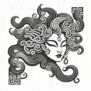 kabuki style medusa head tattoo design idea