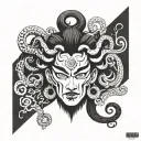 kabuki style medusa head tattoo design idea