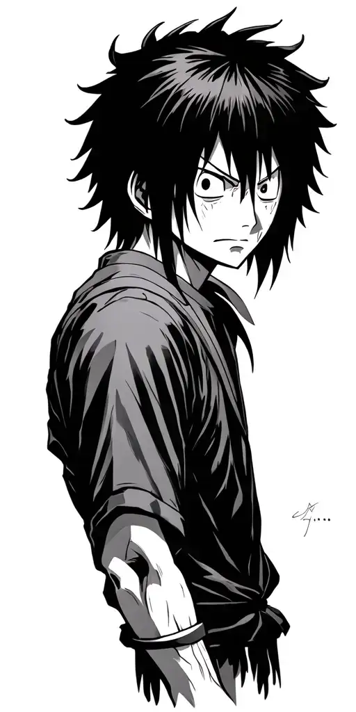 Anime, Luffy Gear5, JJK, Toji, Demon Slayer, Itachi tattoo design idea