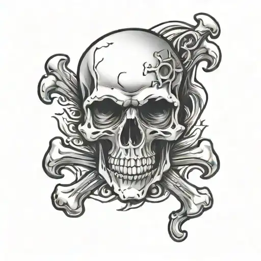 skull and crossbones tattoo design idea