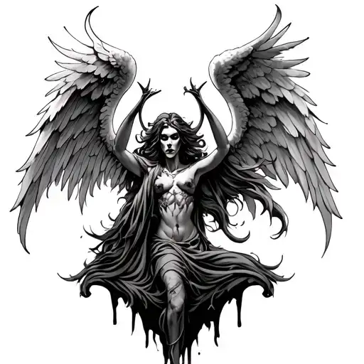 Angel and Satan tattoo design idea