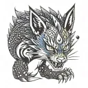 anime naruto nine tail fox angry face tattoo design idea