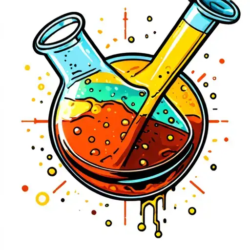 chemistry flask pouring tattoo design idea