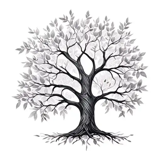 wife daughter family tree tattoo design idea