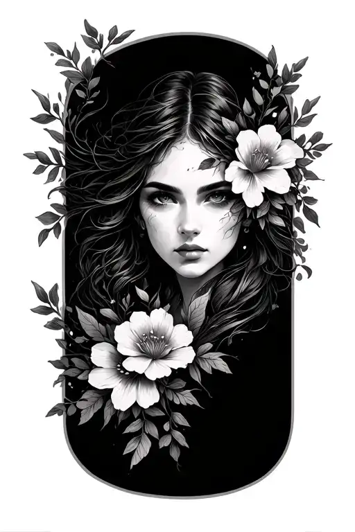 "Kindred Spirits" floral underline tattoo design idea