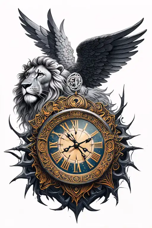 maori, gemini sign, greek clock, celestial angel, warrior, lion, thorn, gear, gothic, full arm, seriousness tattoo design idea