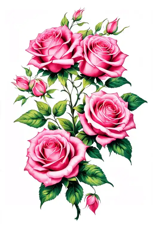 breast cancer roses tattoo design idea